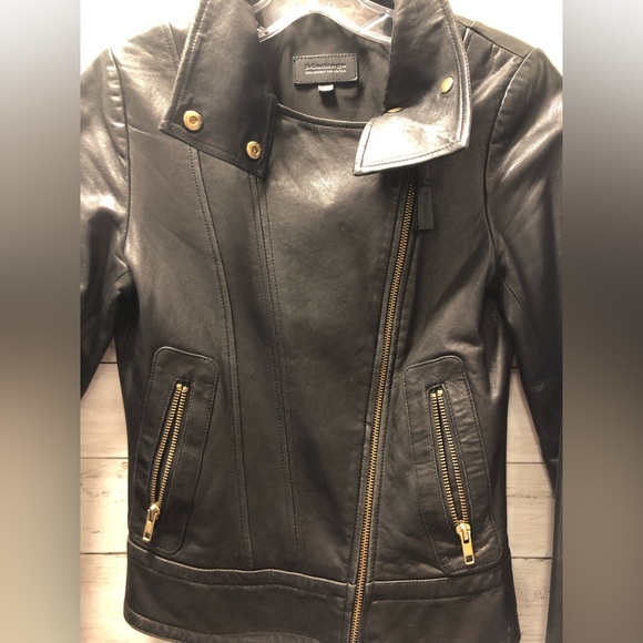 Mackage Black Moto Lamb Leather Biker Made for Aritzia - Picture 4 of 15